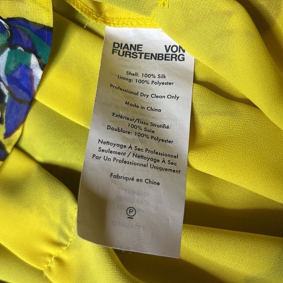 DIANE VON FURSTENBERG Katina Dress in Hillier Chrome Yellow Size 10 - Picture 5 of 7